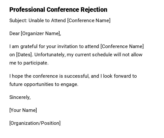 Professional Conference Rejection