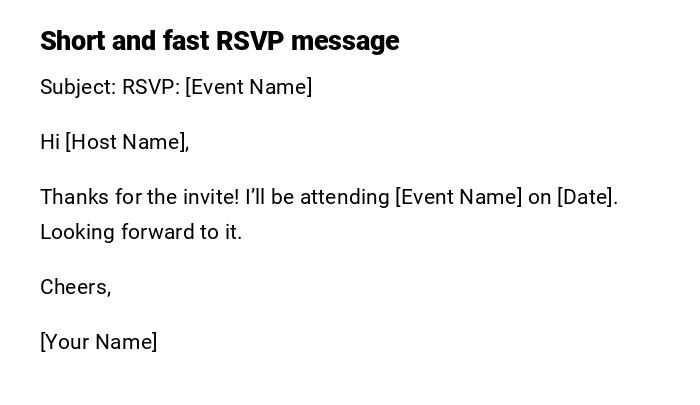 Short and fast RSVP message