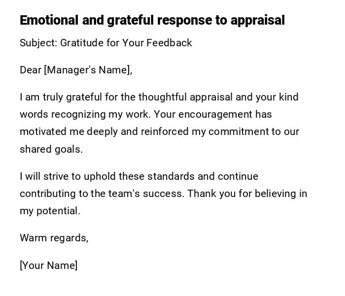 Emotional and grateful response to appraisal