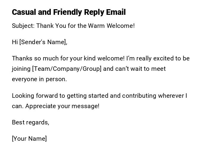 Casual and Friendly Reply Email