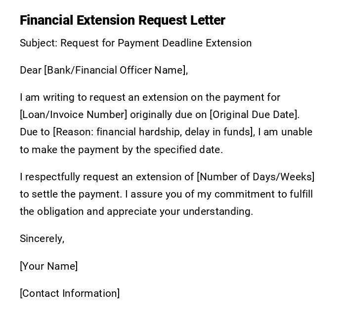 Financial Extension Request Letter