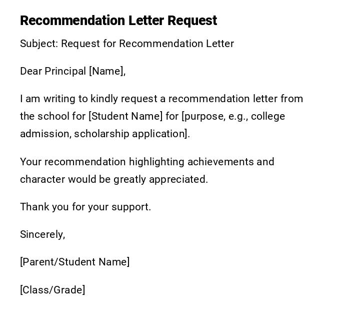 Recommendation Letter Request