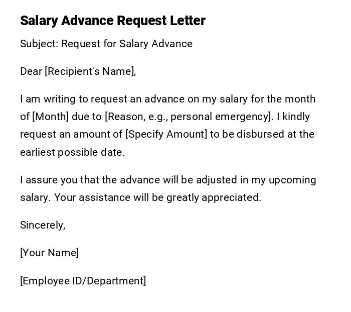 Salary Advance Request Letter