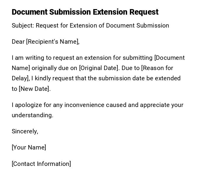 Document Submission Extension Request