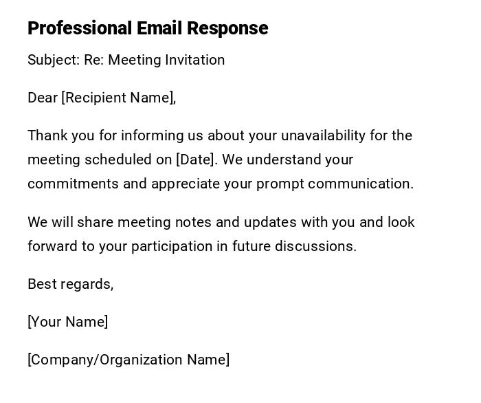 Professional Email Response