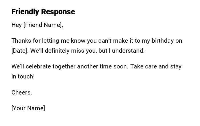 Friendly Response