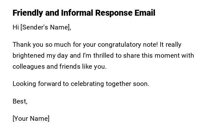 Friendly and Informal Response Email