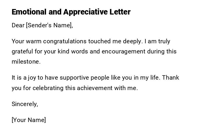 Emotional and Appreciative Letter