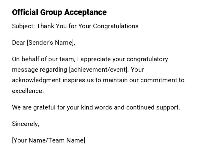 Official Group Acceptance