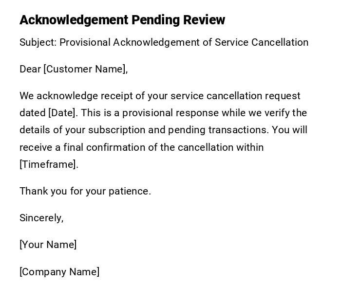 Acknowledgement Pending Review