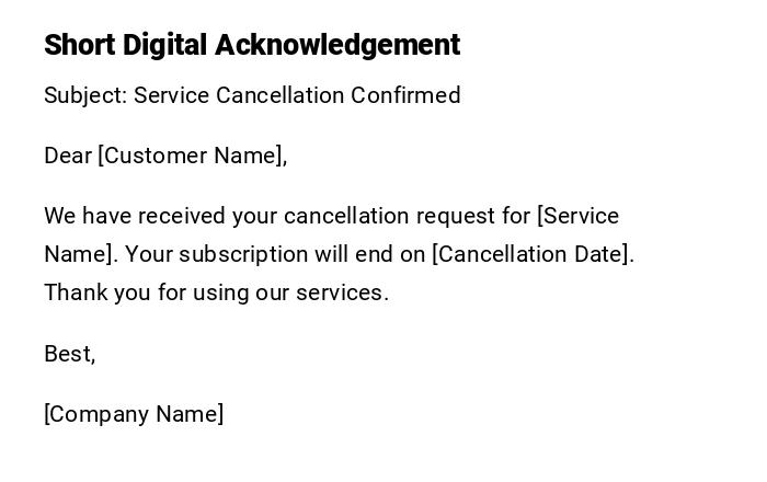 Short Digital Acknowledgement