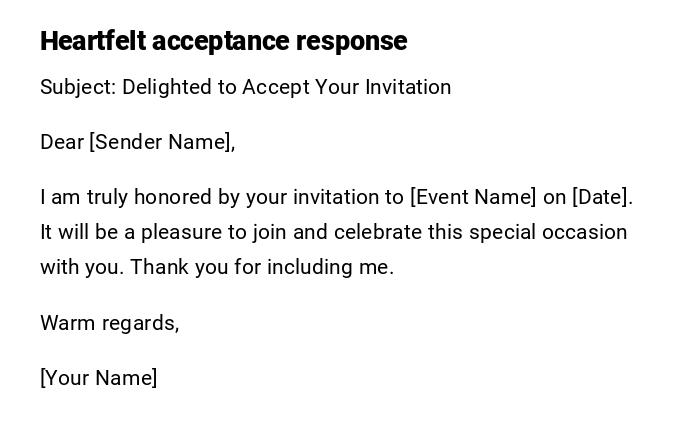 Heartfelt acceptance response