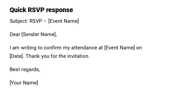 Quick RSVP response