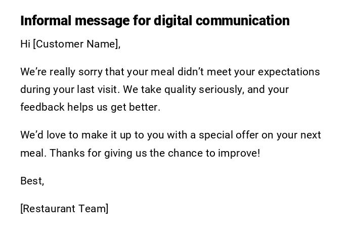 Informal message for digital communication