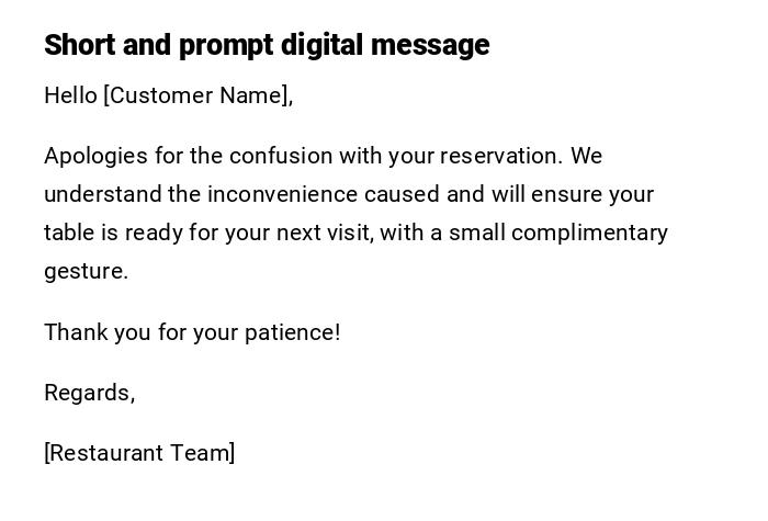 Short and prompt digital message