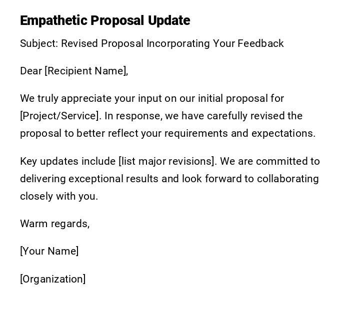 Empathetic Proposal Update