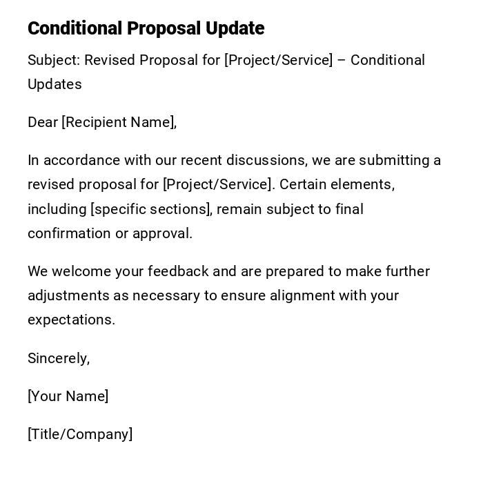 Conditional Proposal Update