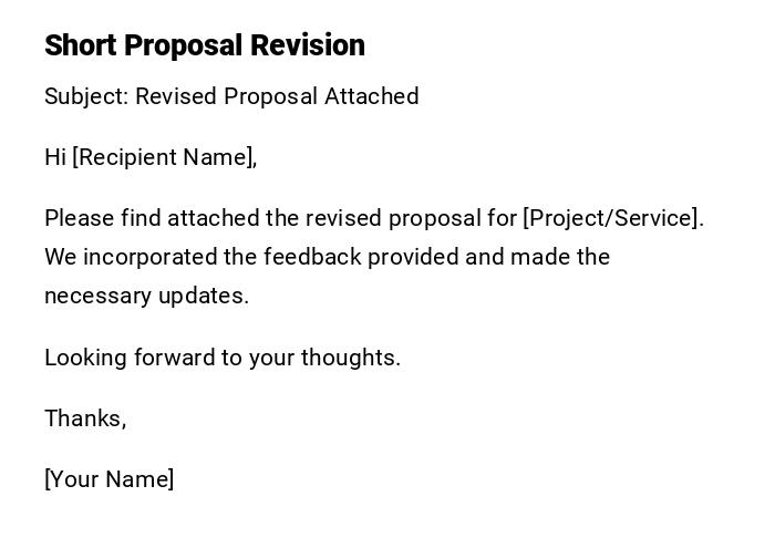 Short Proposal Revision