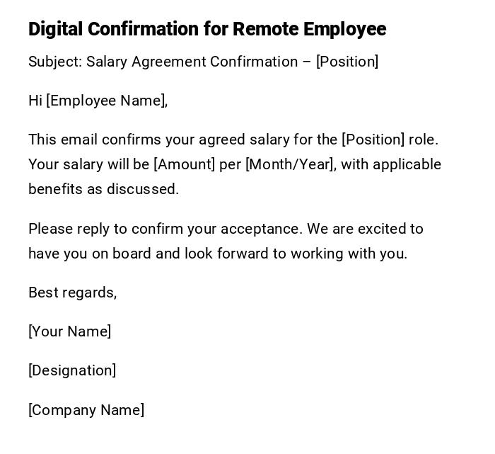 Digital Confirmation for Remote Employee