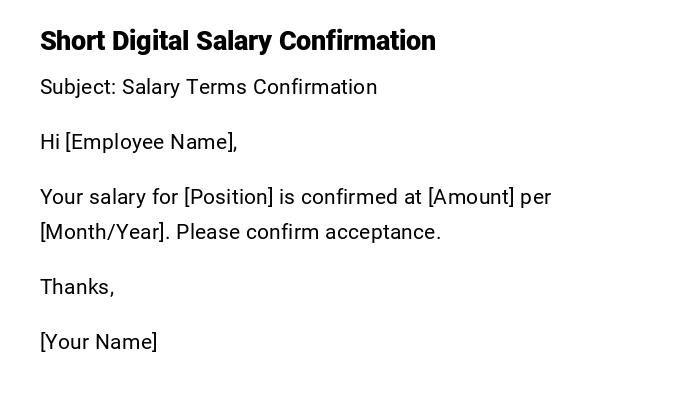 Short Digital Salary Confirmation