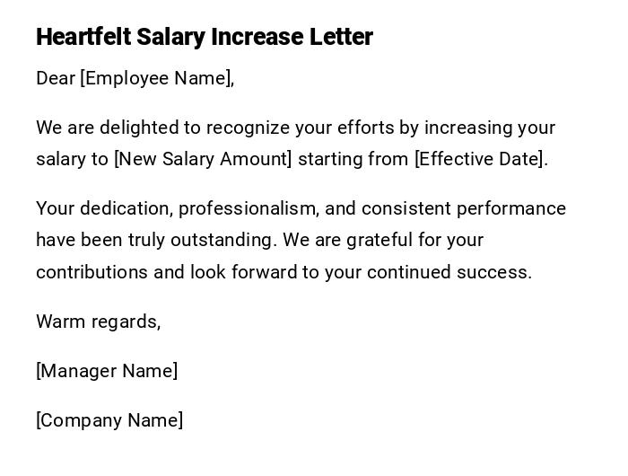 Heartfelt Salary Increase Letter