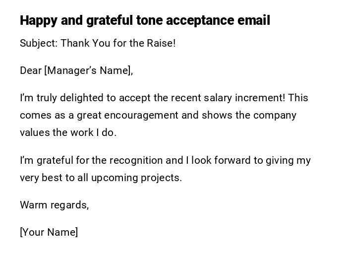 Happy and grateful tone acceptance email