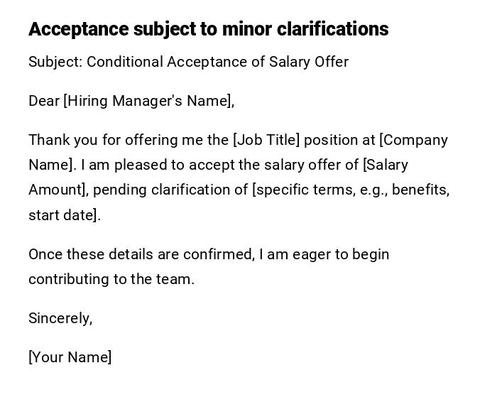 Acceptance subject to minor clarifications