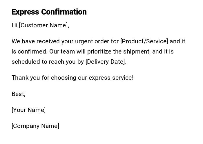 Express Confirmation