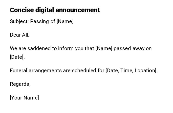 Concise digital announcement