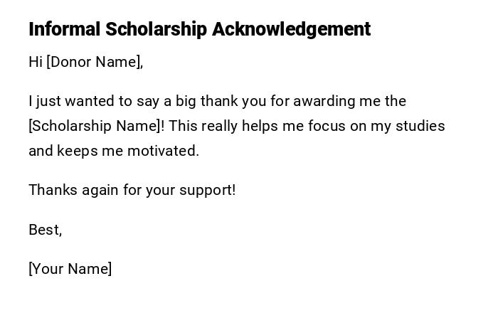 Informal Scholarship Acknowledgement
