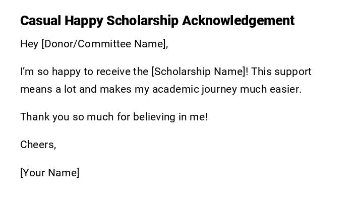 Casual Happy Scholarship Acknowledgement