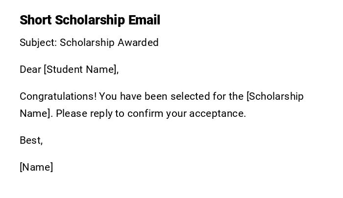 Short Scholarship Email