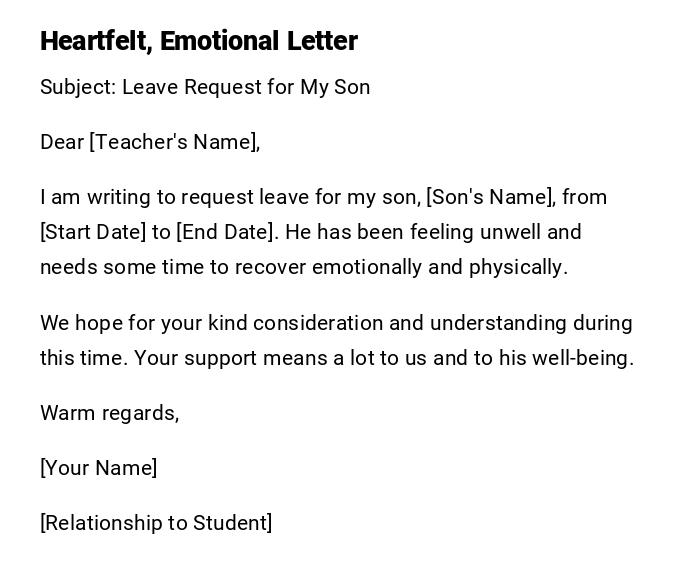 Heartfelt, Emotional Letter