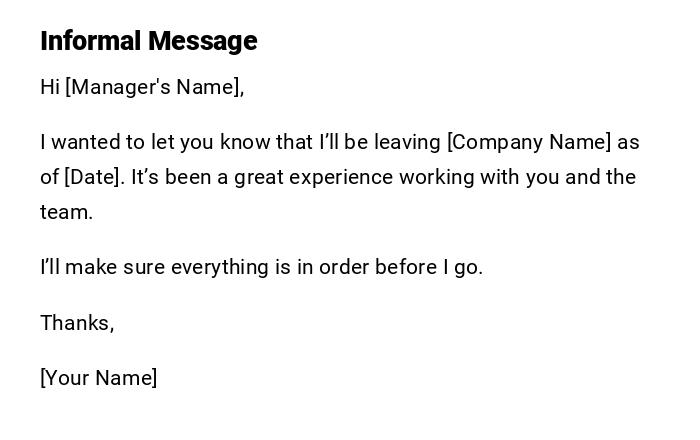 Informal Message