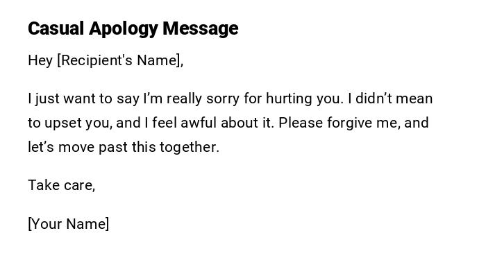 Casual Apology Message Casual Apology Message