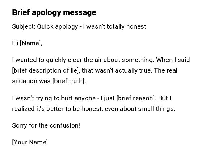 Brief apology message