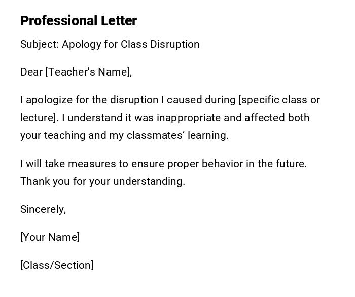 Professional Letter