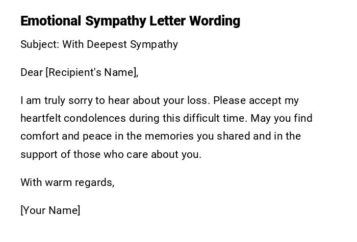 Emotional Sympathy Letter Wording Emotional Sympathy Letter Wording