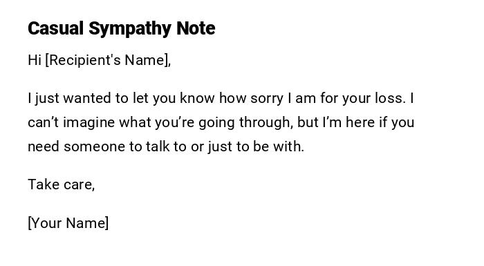 Casual Sympathy Note Casual Sympathy Note
