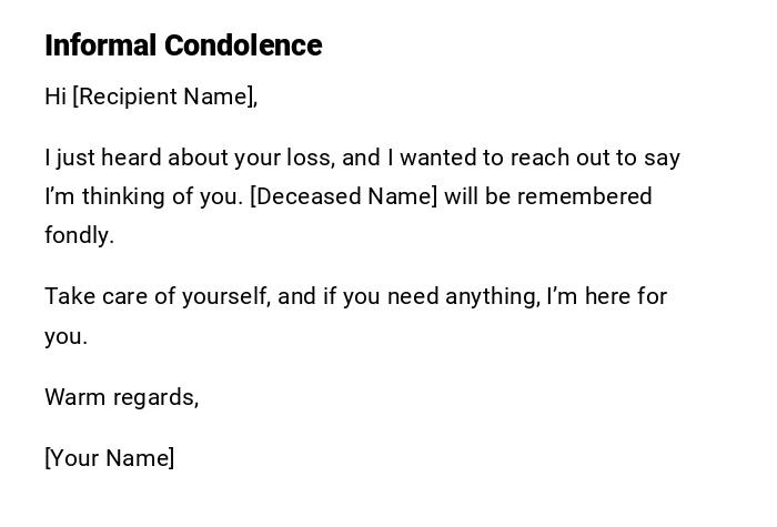 Informal Condolence