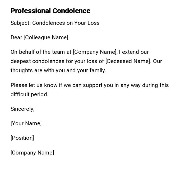 Professional Condolence