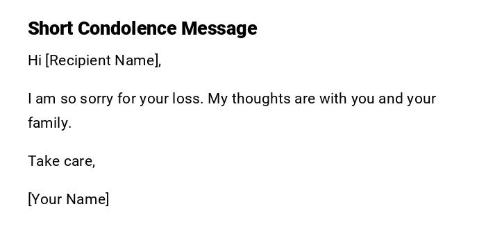 Short Condolence Message