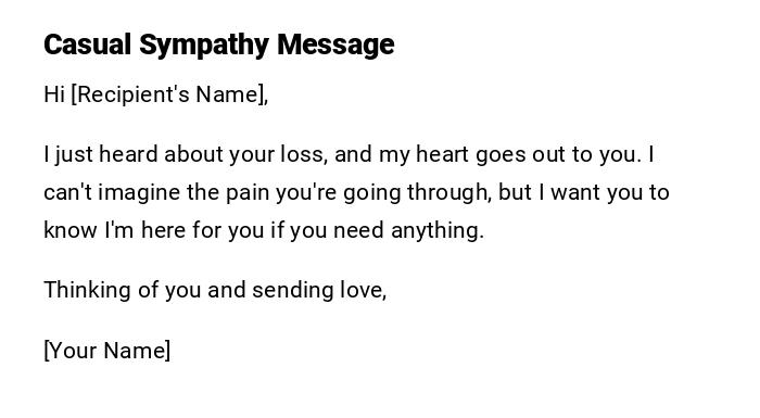 Casual Sympathy Message