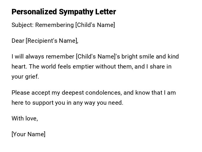 Personalized Sympathy Letter