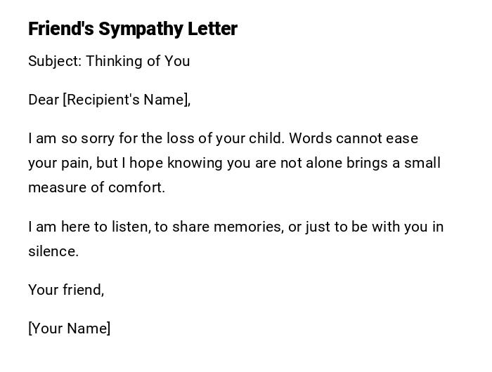 Friend's Sympathy Letter