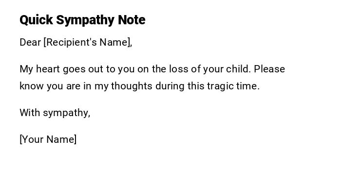 Quick Sympathy Note