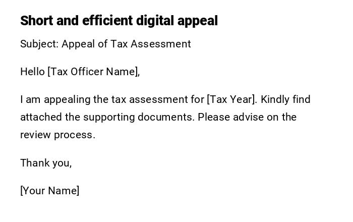 Short and efficient digital appeal