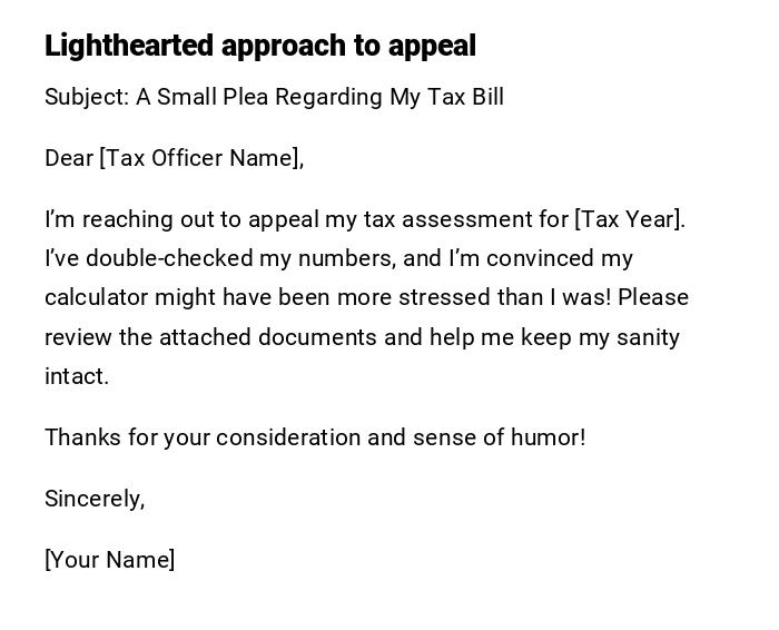 Lighthearted approach to appeal