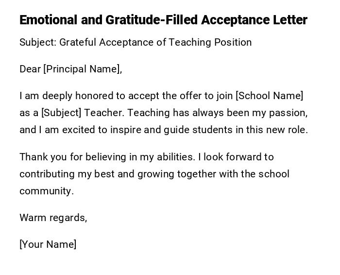 Emotional and Gratitude-Filled Acceptance Letter
