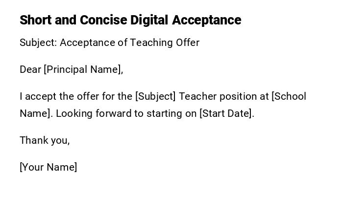 Short and Concise Digital Acceptance